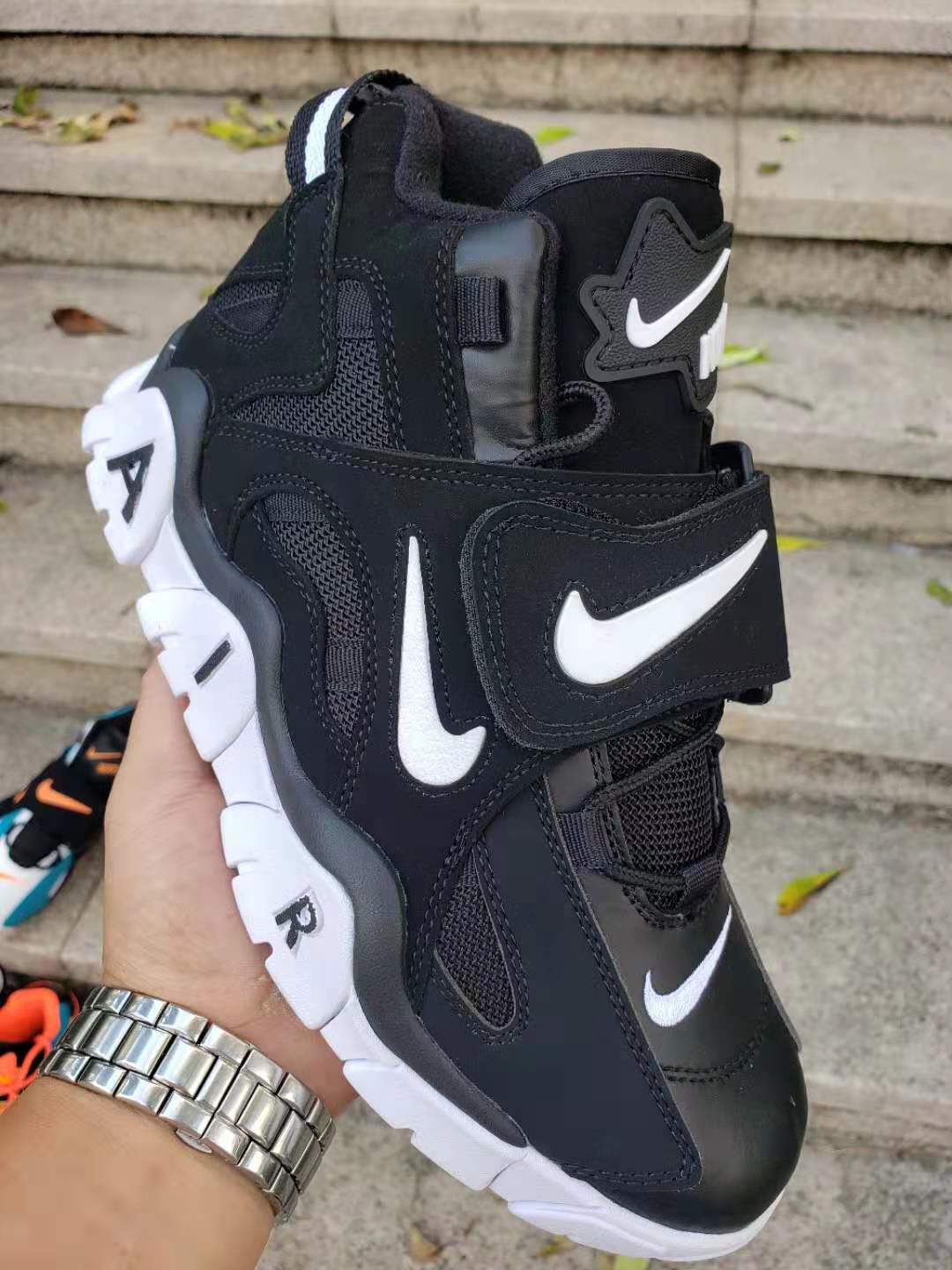 2019 Men Nike Air Barrage Mid QS Black White Shoes